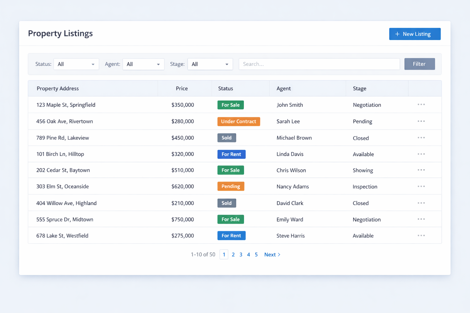 Listings (Real Estate CRM)