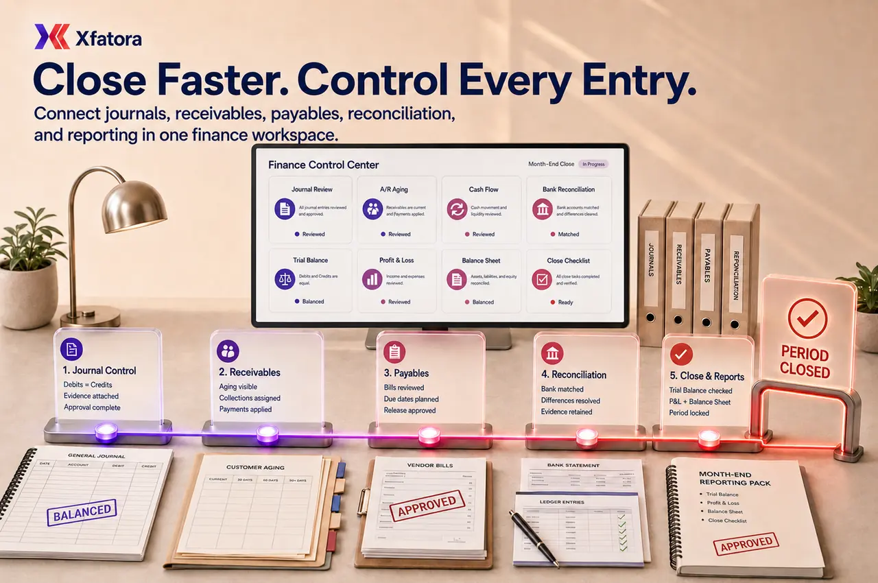 Visual overview of Accounting ERP software for finance control