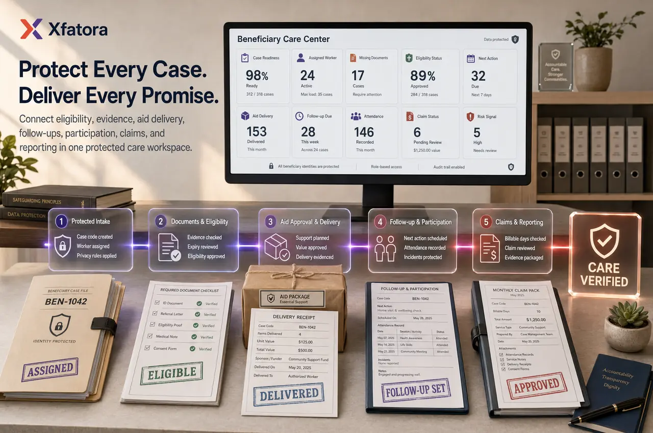Xfatora operating workflow for Care Centers & Social Programs