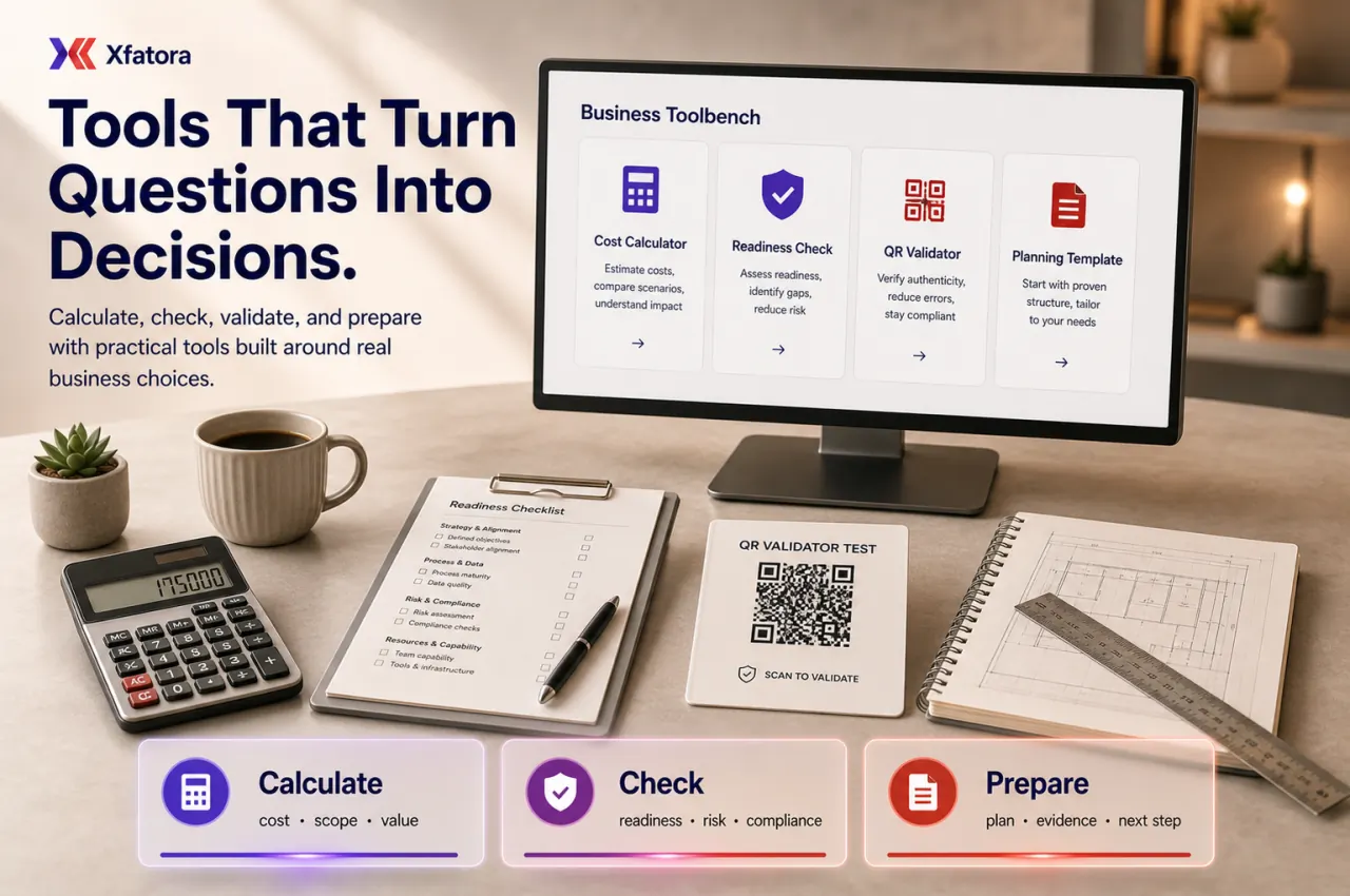 Practical tools map connecting calculation, readiness, validation, and preparation