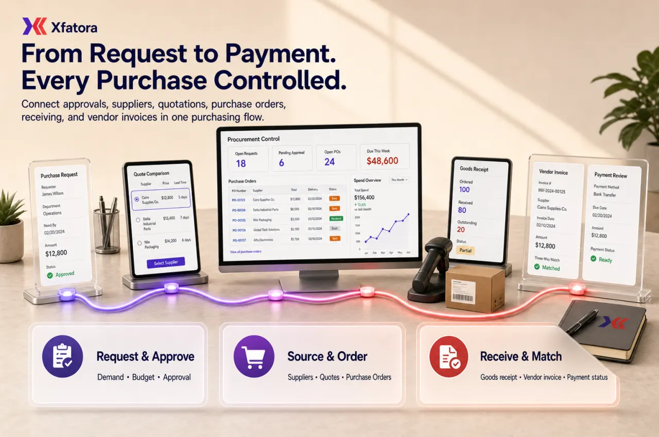 Visual overview of Procurement ERP software for controlled purchasing