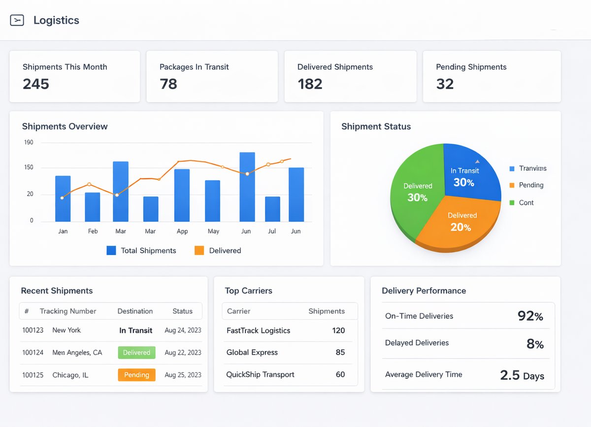 Dashboard (Logistics)