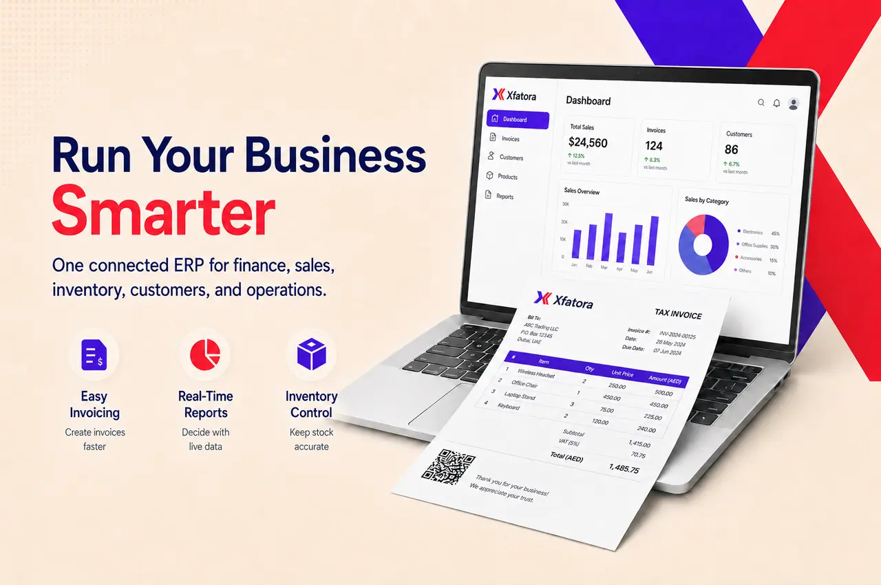 Xfatora connected ERP platform dashboard